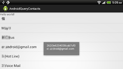 Get Email from Contacts database