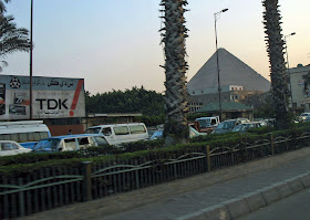 Cairo city and pyramid