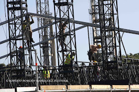 Preparativos del escenario del concierto de Los Rolling Stones (viernes 25 de marzo) en los terrenos de la Ciudad Deportiva, en La Habana, Cuba, el 9 de marzo de 2016. 