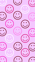 preppy pink smiley face wallpaper