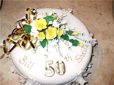 Bill and Sheila had this cake made for their 50th Wedding Anniversary