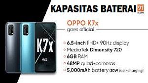 G secara resmi telah dirilis dengan mengusung procesor Mediatek Dimensity  OPPO K7X 5G - Spesifikasi dan Harga