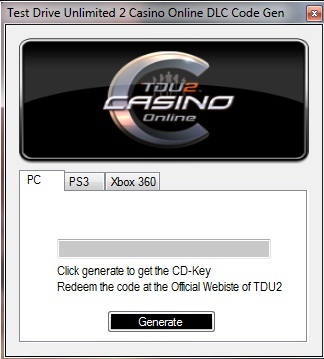 Test Drive Unlimited 2 Casino Online DLC Code Generator