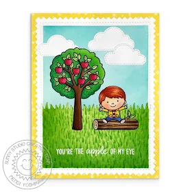 Sunny Studio Stamps: Seasonal Trees Apple Of My Eye Card by Mendi Yoshikawa