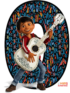 Abecedario Inspirado en la Película Coco de Disney, con Números. Alphabet Inspired in the Disney Movie Coco, with Numbers.