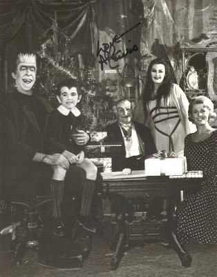 AL Grandpa Munster LEWIS signed this cool MUNSTERS CHRISTMAS photo for me