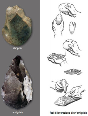 chopper amigdala storia dell'arte rupestre preistoria paleolitico
