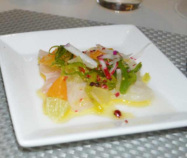 Black Sea Bass Crudo at the Mediterraneo Restaurant