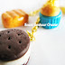 Cute Blue cupcake ABC cookie keychain