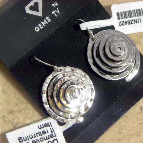  silver earrings concentric circles 