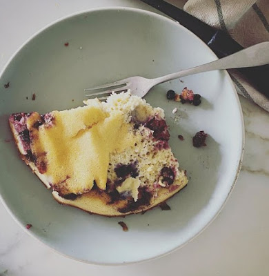 Blueberry sourdough pancakes quarantine recipe Troian Bellisario