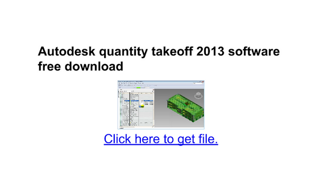 AutoDesk Quantity Takeoff 2013 Free Download