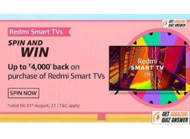 Amazon Realme Smart TVs Quiz Answers Spin And Win 4k Back | Realme Smart TV