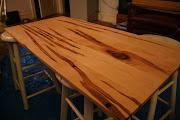 I built this desk top out of sugar maple. The holes were drilled while the . (img )