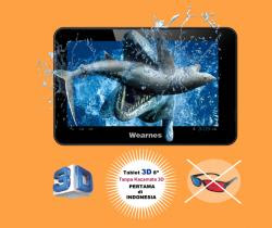 tablet pc 3D harga 2 jutaan, harga tablet Wearnes LitePAD LP-811, tablet pc tiga dimensi tanpa kaca mata 3d