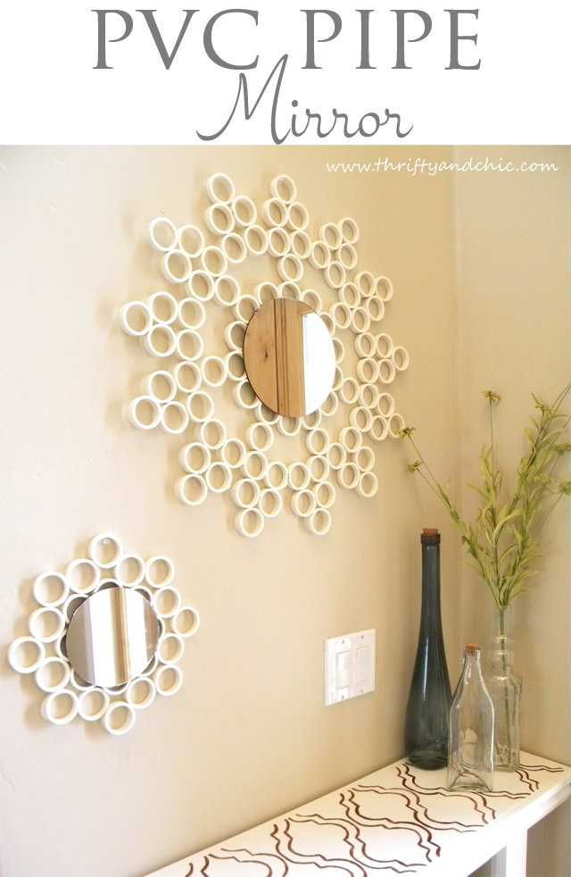 http://www.thriftyandchic.com/2011/03/pvc-pipe-mirror.html