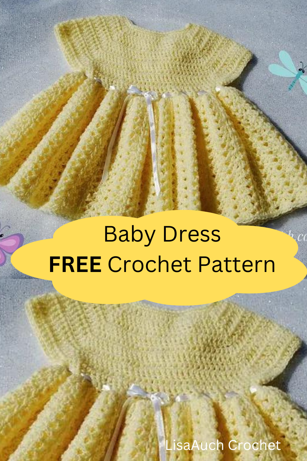 baby dress crochet pattern free - summer crochet ideas - summer crochet dress for baby