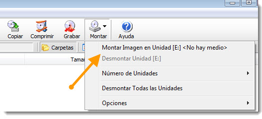 montar imagen iso 