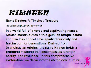 meaning of the name "KIRSTEN"