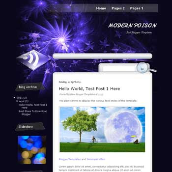 Modern Poison Blogger Template. blogger template from wordpress theme