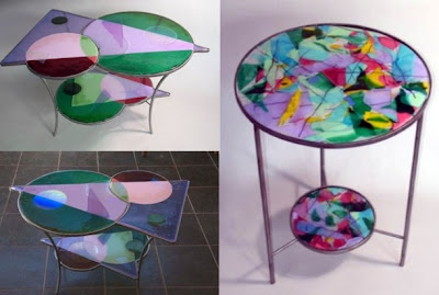 Stained glass table, Antique Table, Glass Table, Stained Table, Table