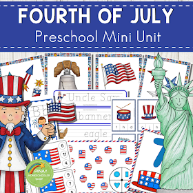 4th of July Math and Literacy Centers