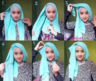 Tutorial Hijab Turban Segi Empat Simple Glamour Terbaru