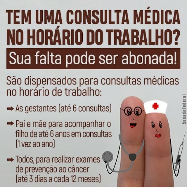 Tem uma consulta médica no horário do trabalho? Sua falta pode ser abonada!