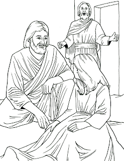 Kids Coloring page of Jairus daughter healed by Jesus Christ download free religious images and Christian photos