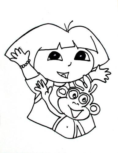 Dora Halloween Coloring Pages, Dora and Boots Halloween Printables