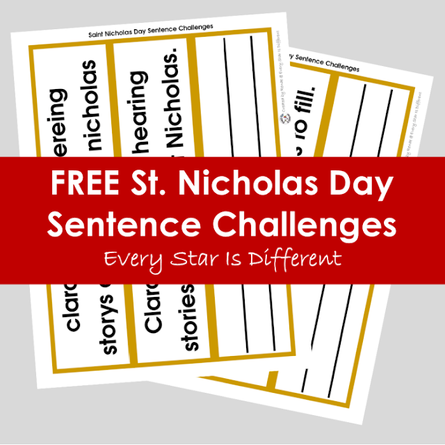 Free Saint Nicholas Day Sentence Challenges