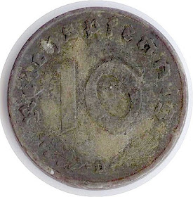 Reichspfenning Dritten Reiches Third Reich German Empire Рейхспфенниг монета Третьего Рейха Германской Империи moneda de la ocupación pièce du Troisième Reich