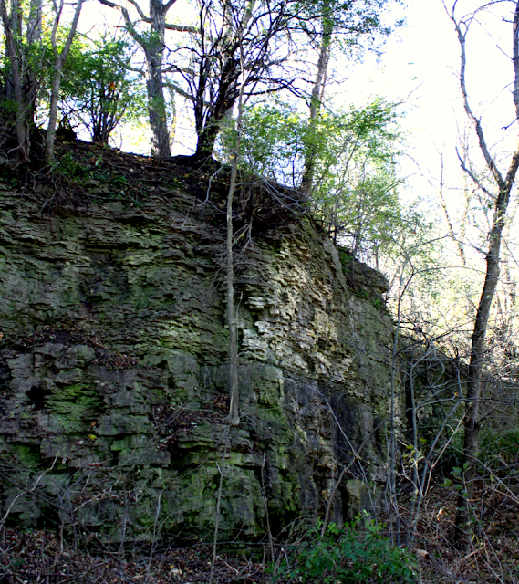 Moss adding to the beauty of rock formations at Devil's Staircase in Janesville, Wisconsin.