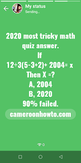 Screenshot of 2020 most tricky math quiz