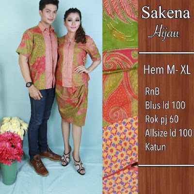 Baju Batik Pasangan Sakena Merah Muda SP8094  