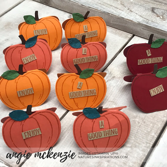 By Angie McKenzie for Stampin' Dreams Blog Hop; Click READ or VISIT to go to my blog for details! Featuring the Apple Builder Punch, Harvest Hellos and Country Home Stamp Sets by Stampin' Up!; #pumpkinpatch  #apples #countryhomestampset #harvesthellosbundle #naturesinkspirations #makingotherssmileonecreationatatime #cardtechniques #stampinup  #3dprojects