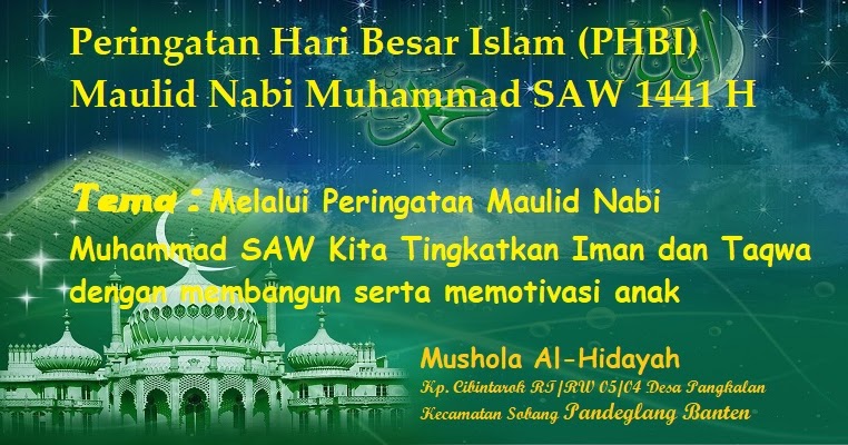 Contoh Proposal Maulid Nabi Muhammad SAW 2019 M / 1441 H