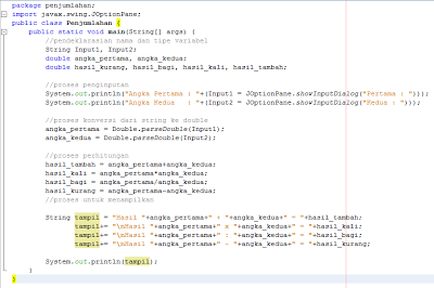 kode untuk membuat aplikasi kalkulator sederhana dengan netbeans
