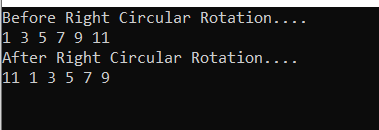 Right-Circular-Rotation-array-Output