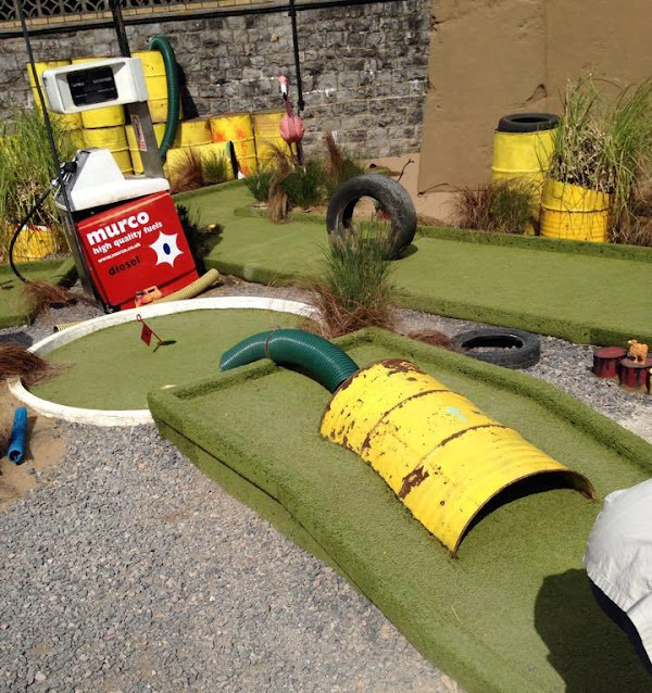 Mini Gulf course at Banksy's Dismaland Bemusement Park in Weston-super-Mare. Photo by Matt Dodd, 2015