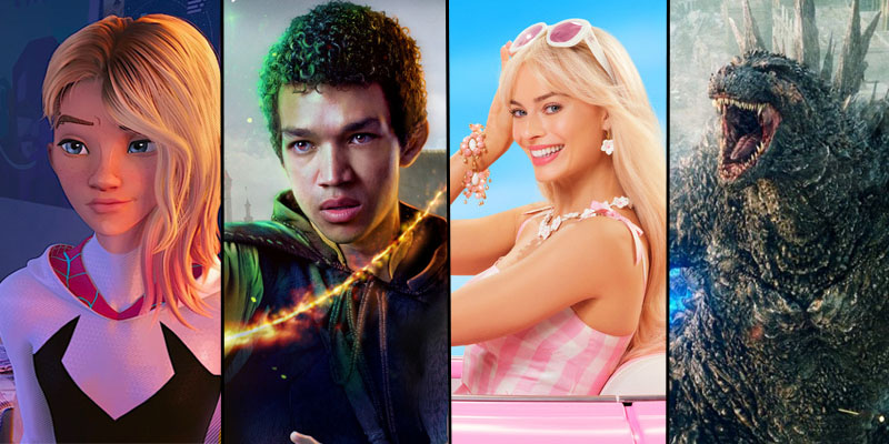 Gwen Stacy, Simon, Barbie e Godzilla.