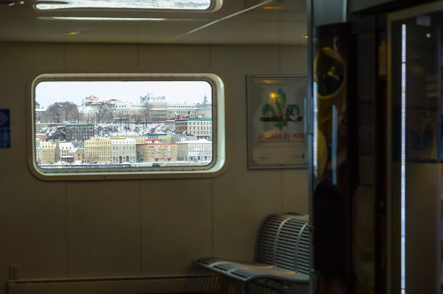 view from inside the Lévis Ferry