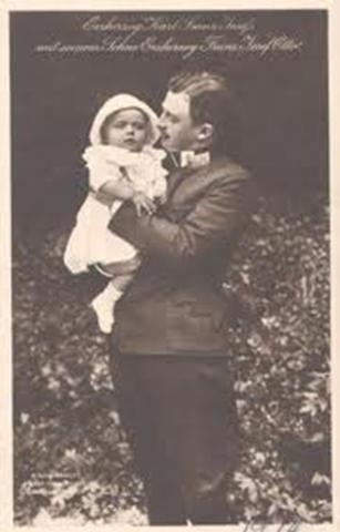 Archiduque Carlos con su hijo Otto.