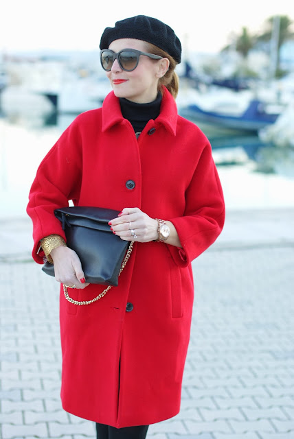 red coat, Kiomi coat, three quarter sleeve coat, Fashion and Cookies, fashion blogger