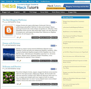 Thesis Blogger Template