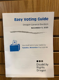 Photo of the easy voting guide at the Sandy Public Library