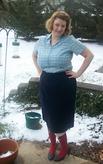 1950s plaid house dress refashion plus size vintage