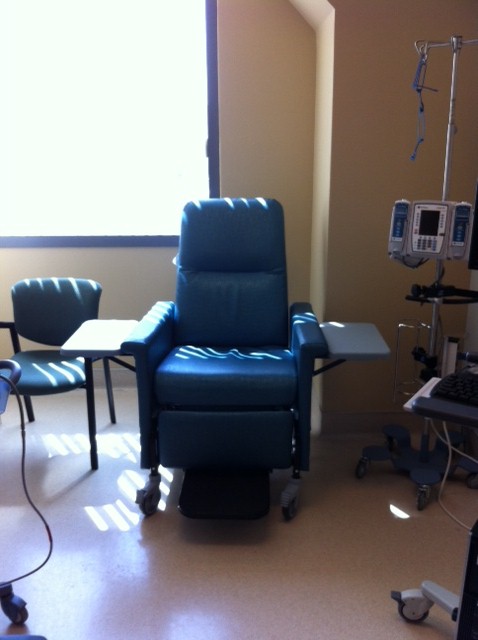 chemo infusion chair with a view for getting taxol also called big girl chair BGC