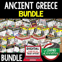 Ancient Greece Activities, Ancient World History Mega Bundle, Ancient World History Curriculum, World History Digital Interactive Notebooks, World History Choice Boards, World History Test Prep, World History Guided Notes, World History Word Wall Pennants, World History Game Cards, World History Timelines