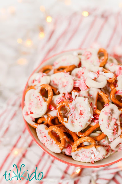 Peppermint White Chocolate Pretzels